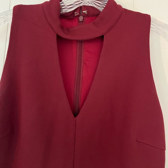 Adelyn Rae Burgundy Ponte Knit Sleeveless Career lined dress size Small - Picture 2 of 12